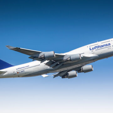 Frankfurt, Germany - June 3, 2010: Lufthansa Boeing 747-400 taking off from Frankfurt International Airport