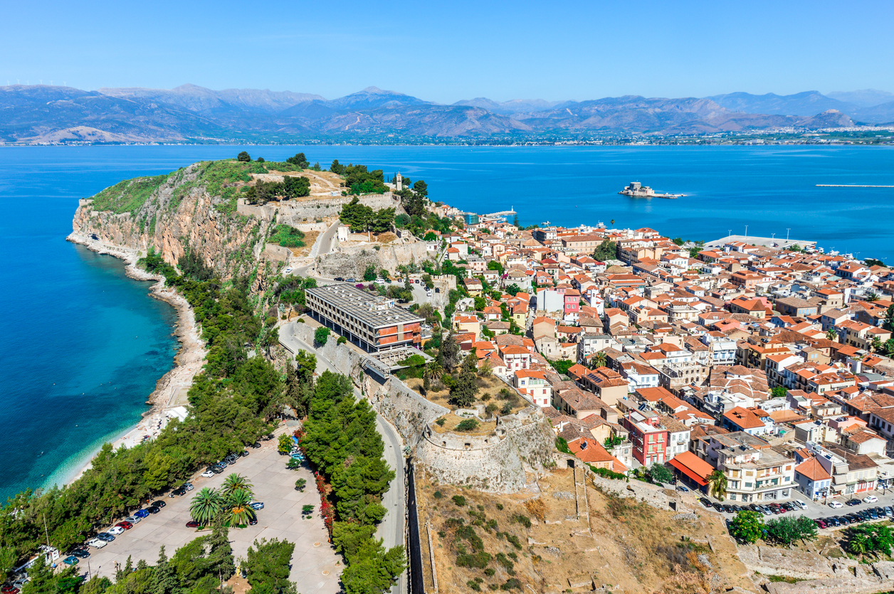 Panoramic view of the old town of Nafplio, Greece
