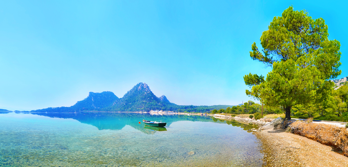 panoramic photo of Heraion lake - Vouliagmeni Loutraki Greece