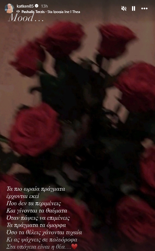 H ανάρτηση της Κατερίνας Καινούργιου