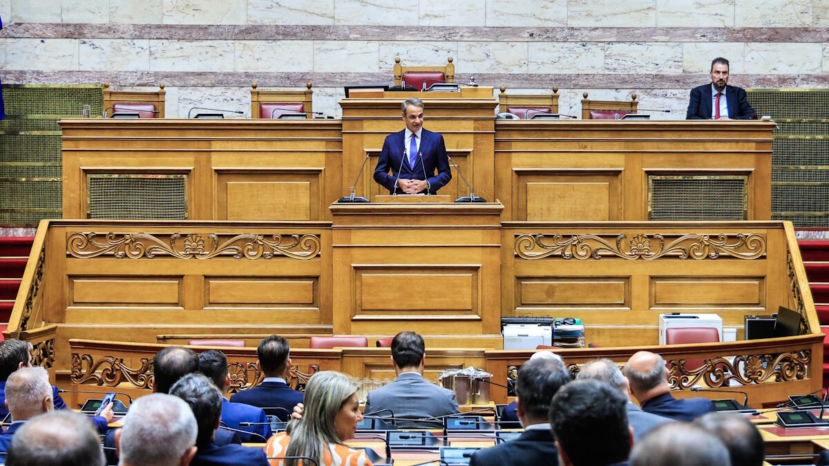 Συνεδρίαση υπό τον πρωθυπουργό και Πρόεδρο της ΝΔ, Κυριάκο Μητσοτάκη της ΚΟ του κόμματος