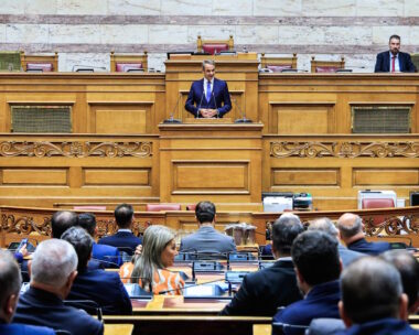 Συνεδρίαση υπό τον πρωθυπουργό και Πρόεδρο της ΝΔ, Κυριάκο Μητσοτάκη της ΚΟ του κόμματος