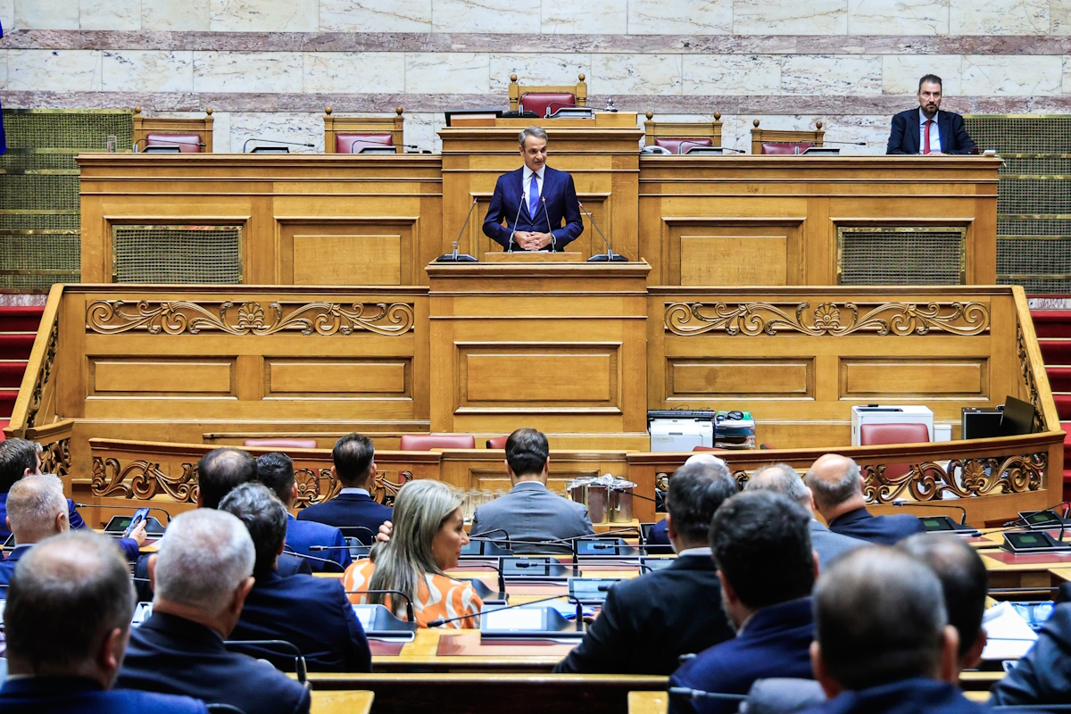 Συνεδρίαση υπό τον πρωθυπουργό και Πρόεδρο της ΝΔ, Κυριάκο Μητσοτάκη της ΚΟ του κόμματος