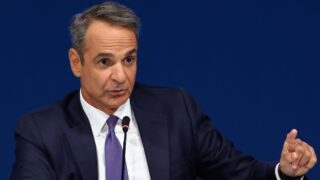 Ο Κυριάκος Μητσοτάκης στη συνέντευξη Τύπου στη ΔΕΘ