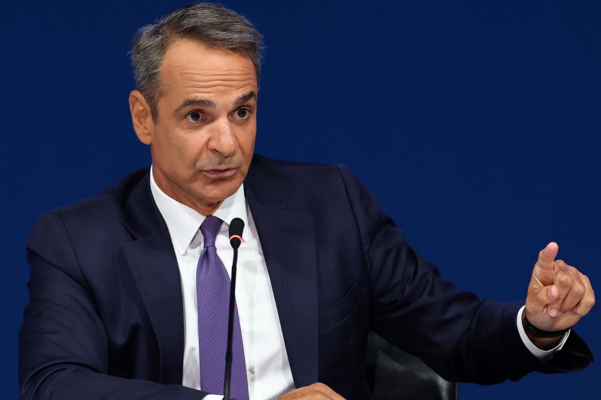 Ο Κυριάκος Μητσοτάκης στη συνέντευξη Τύπου στη ΔΕΘ