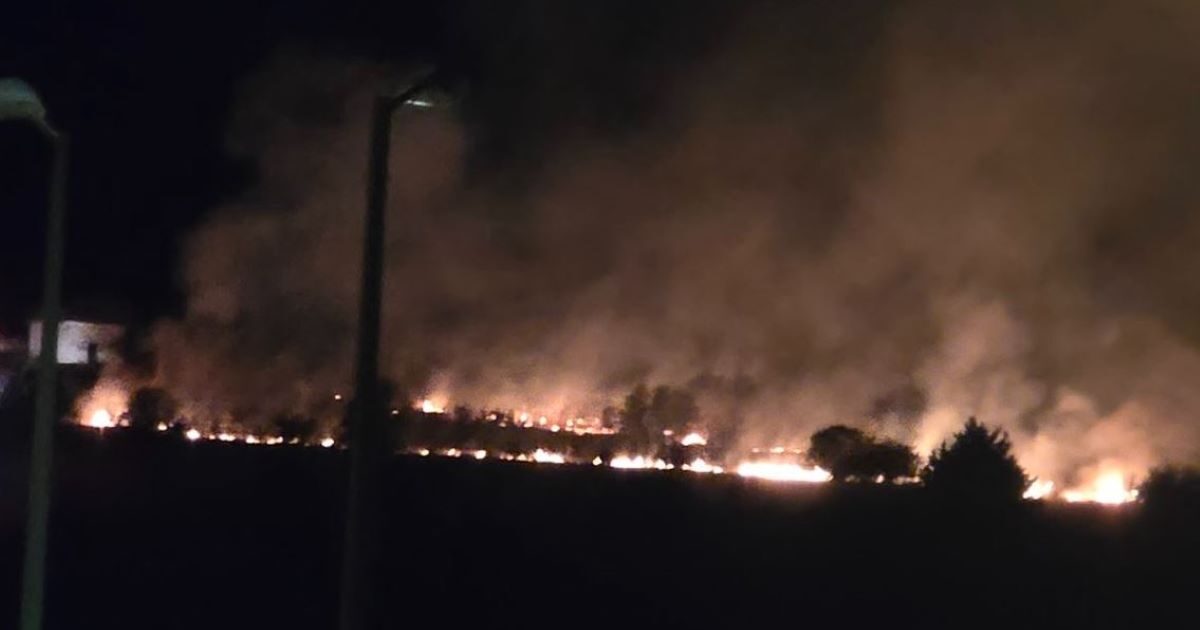 Fire in Larissa near the New Cemetery and Prisons – Fire Brigade mobilization