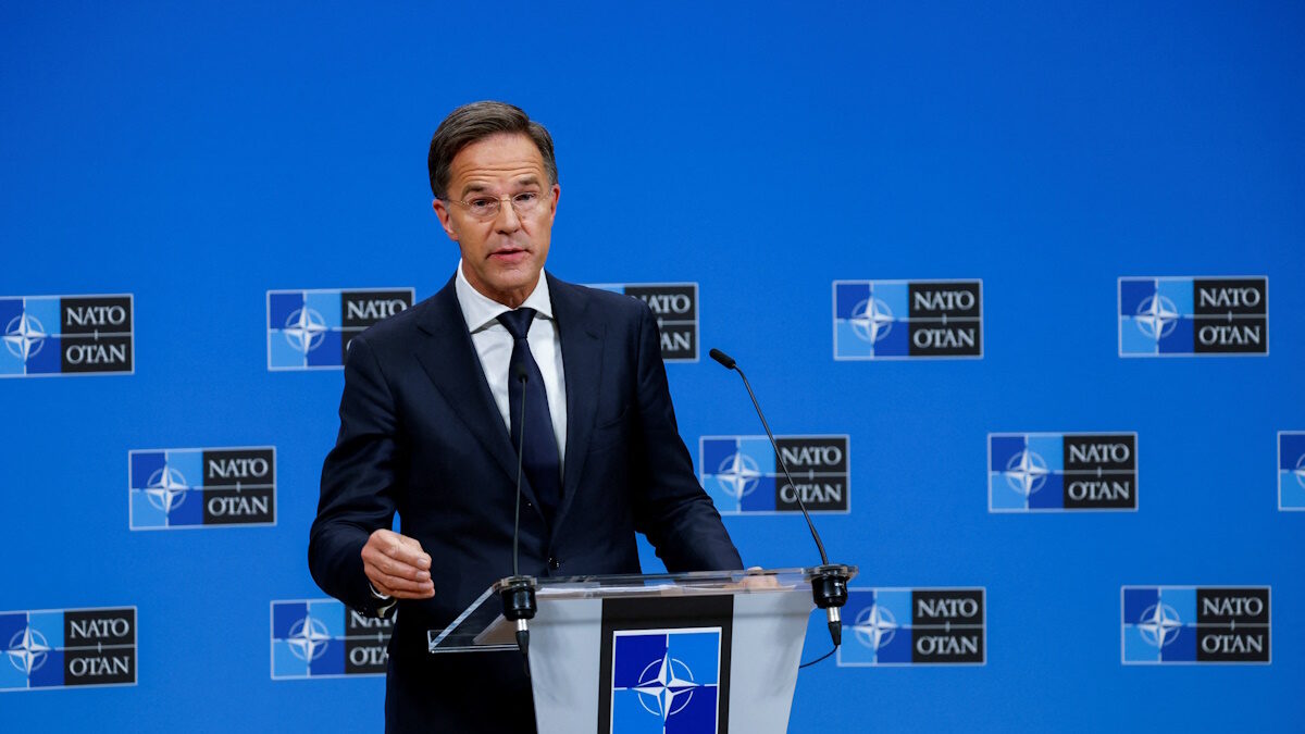 NATO Secretary General Mark Rutte speaks during a press conference at the Alliance's headquarters in Brussels, Belgium September 23, 2025.