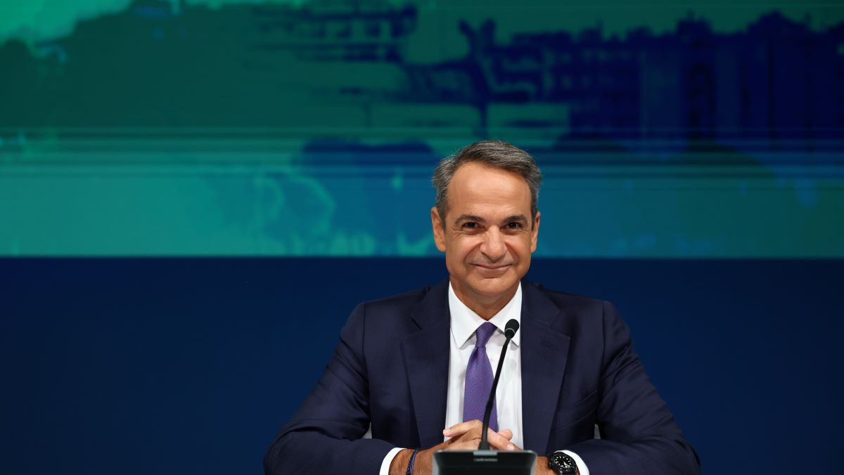 Ο Κυριάκος Μητσοτάκης στη συνέντευξη Τύπου στη ΔΕΘ