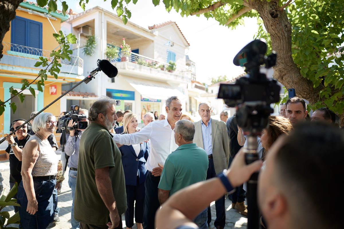 Ο Κυριάκος Μητσοτάκης στη Λήμνο