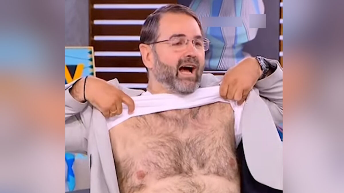 Ο Σταύρος Μπαλάσκας κατά τη διάρκεια της εκπομπής
