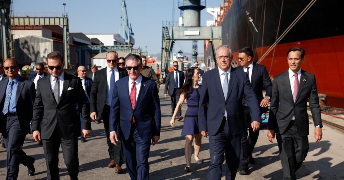 Theodorikakos: Strategic Cooperation with the US and the Shipbuilding Industry – Meeting with the US Ministry of Foreign Affairs at Elefsina Shipyards