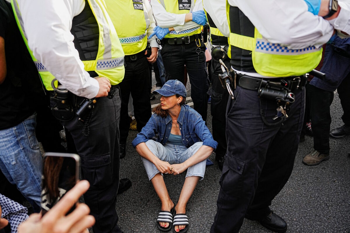 Protesters in favor of 'Palestine Action'