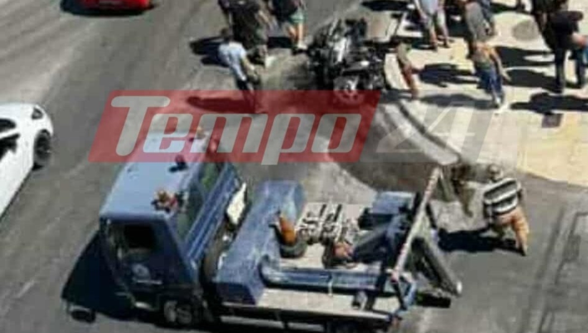 The point of the traffic accident in Patras