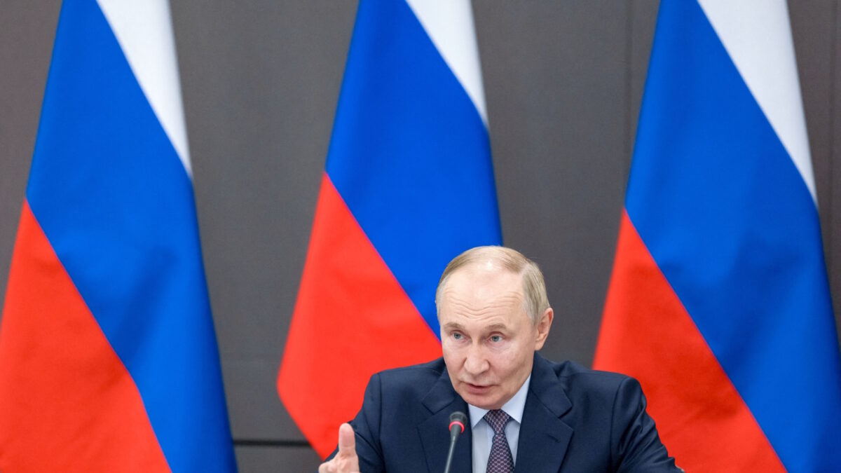 Russian President Vladimir Putin chairs a meeting of the Military-Industrial Commission in Perm, Russia September 19, 2025. Sputnik