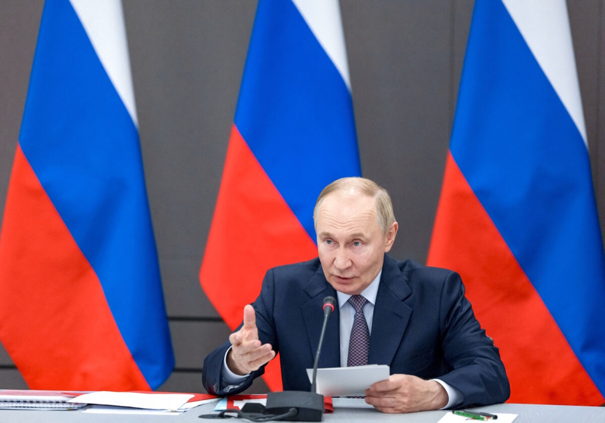 Russian President Vladimir Putin chairs a meeting of the Military-Industrial Commission in Perm, Russia September 19, 2025. Sputnik