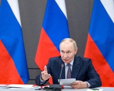 Russian President Vladimir Putin chairs a meeting of the Military-Industrial Commission in Perm, Russia September 19, 2025. Sputnik
