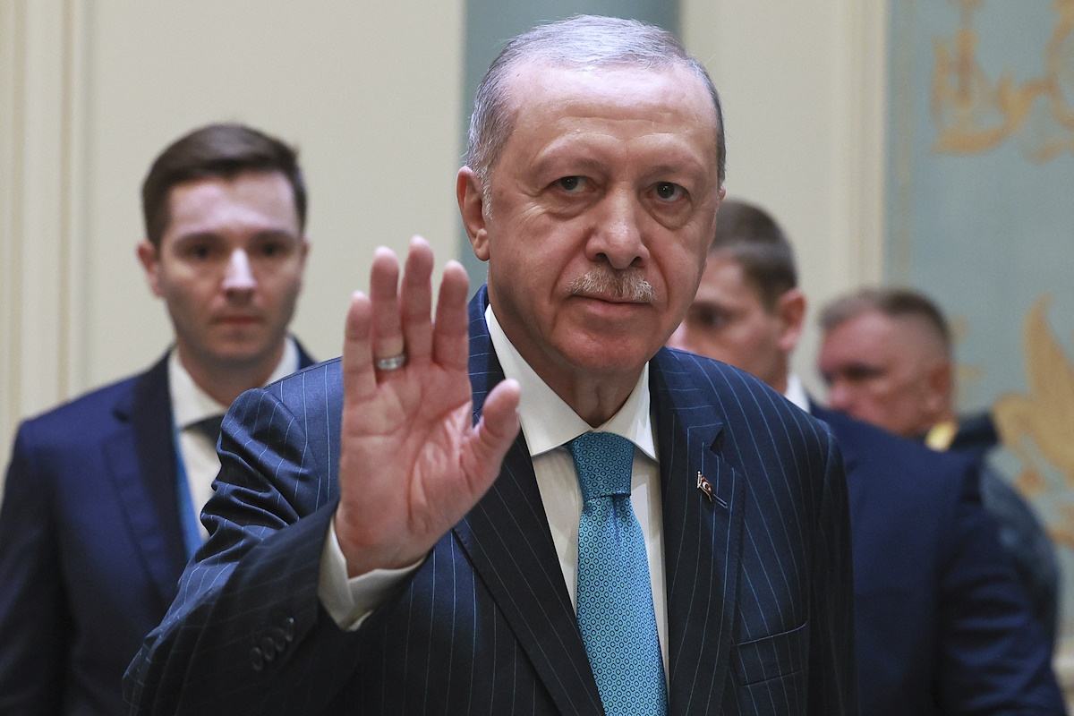 Ο Ρετζέπ Ταγίπ Ερντογάν (ΦΩΤΟ Vladimir Smirnov, Sputnik, Kremlin Pool Photo via AP)