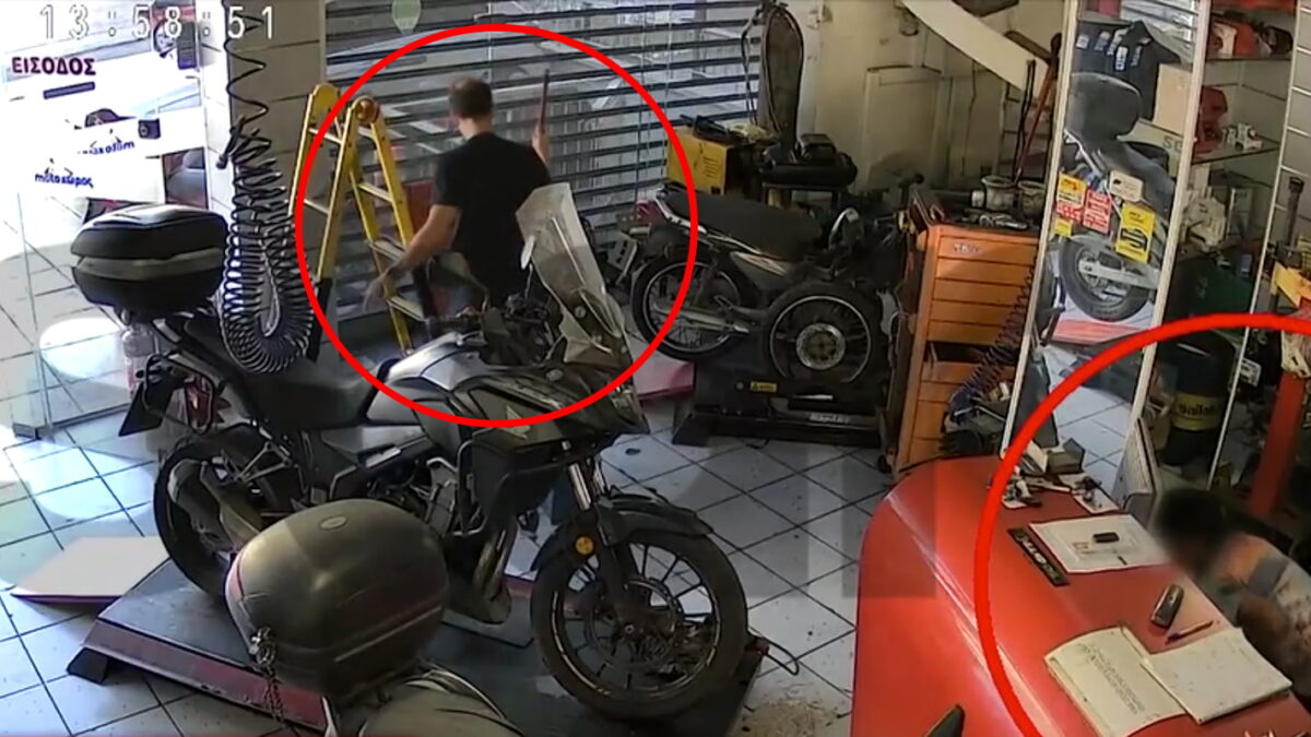 Ρομά ληστεύει συνεργείο με τον ιδιοκτήτη μέσα