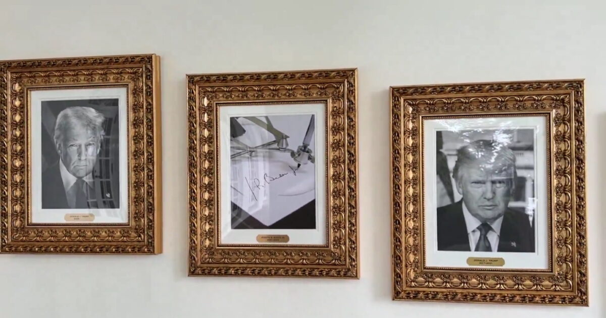 Trump reveals the “Presidential Avenue of Doxa” – “Killed” Biden’s portrait from the White House