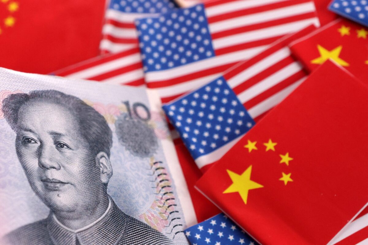 USA China flags