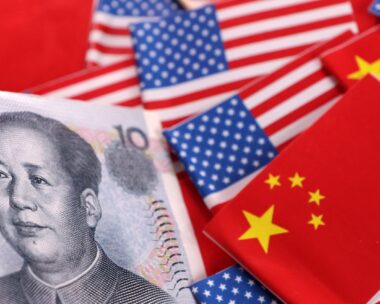 USA China flags