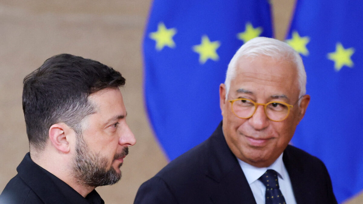 Ο πρόεδρος της Ουκρανίας, Ζελένσκι και ο πρόεδρος του Ευρωπαϊκού Συμβουλίου, Κόστα