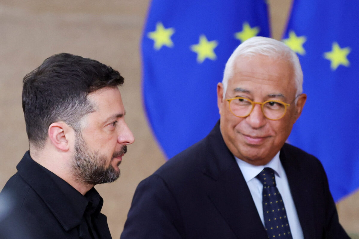 Ο πρόεδρος της Ουκρανίας, Ζελένσκι και ο πρόεδρος του Ευρωπαϊκού Συμβουλίου, Κόστα