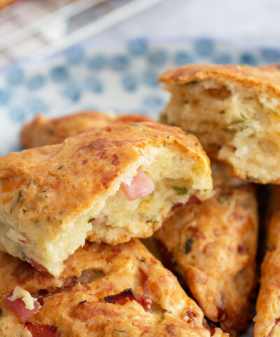 breakfast and brunch homemade fresh baked ham cheese scones