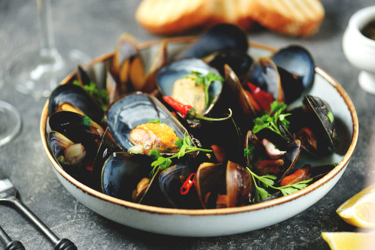 Μύδια αχνιστά λεμονάτα