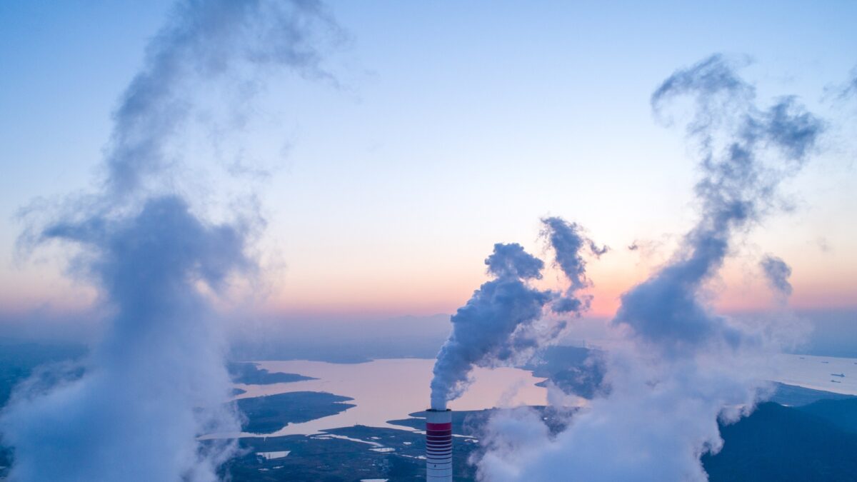 Detail of a modern power plant fueled with coal and biomass