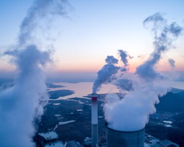 Detail of a modern power plant fueled with coal and biomass
