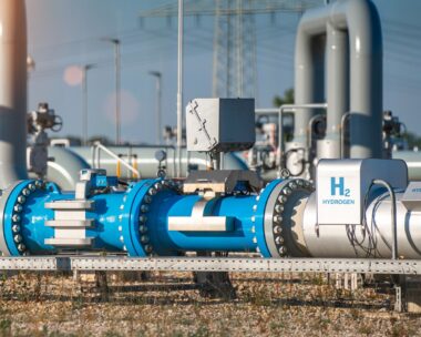 Hydrogen renewable energy production pipeline - hydrogen gas for clean electricity solar and windturbine facility.