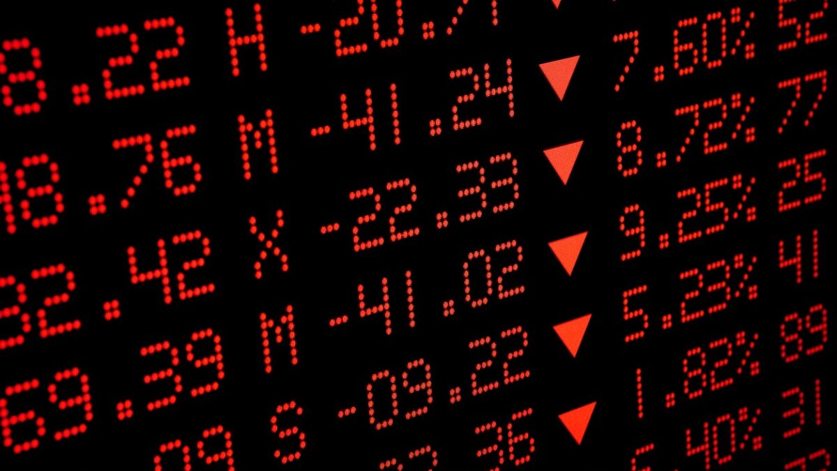 Stock Market statistics. Selective Focus.