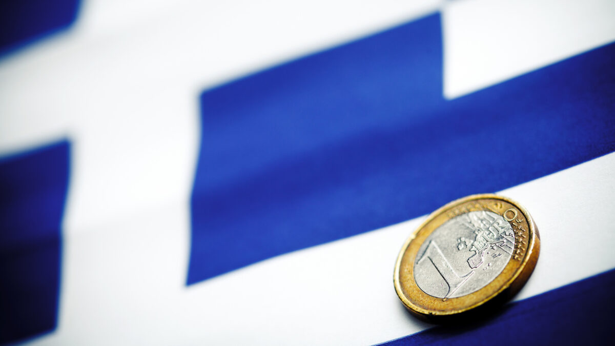 Greece and Euro curency coin