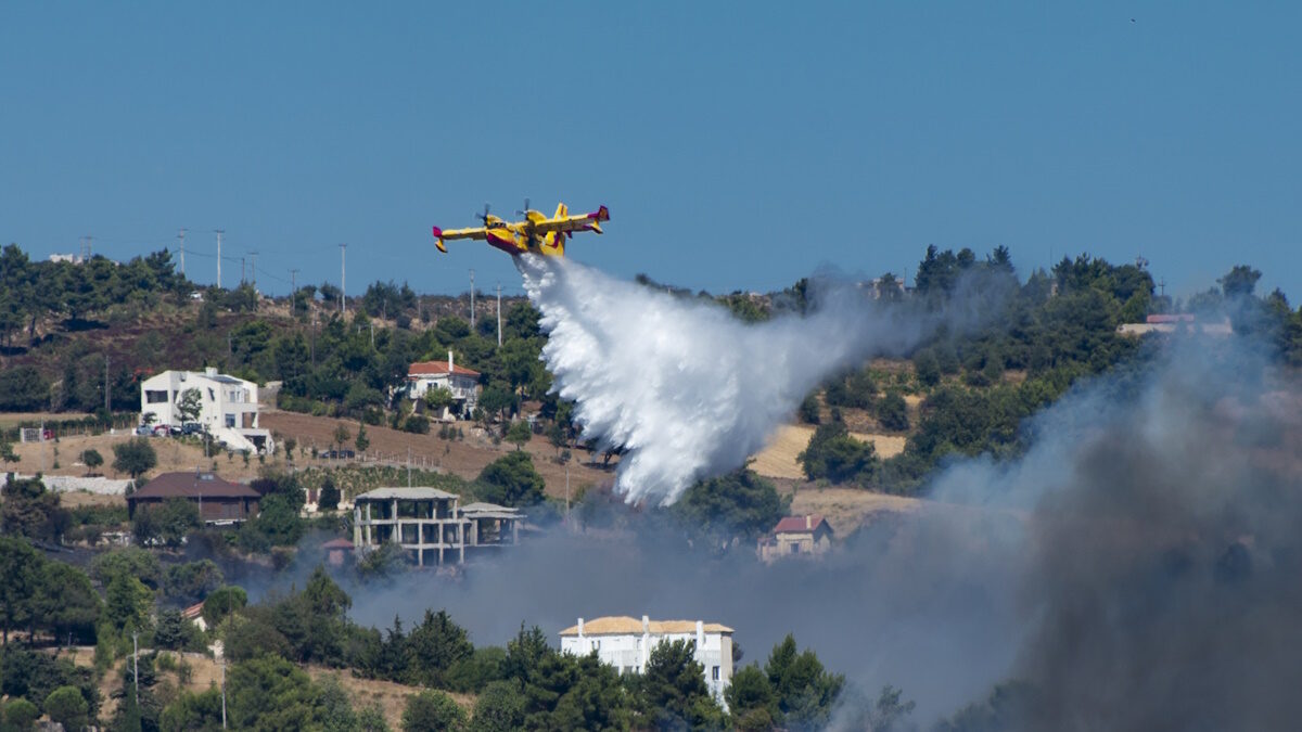 First beginnings of the Athens 2024 wildfires