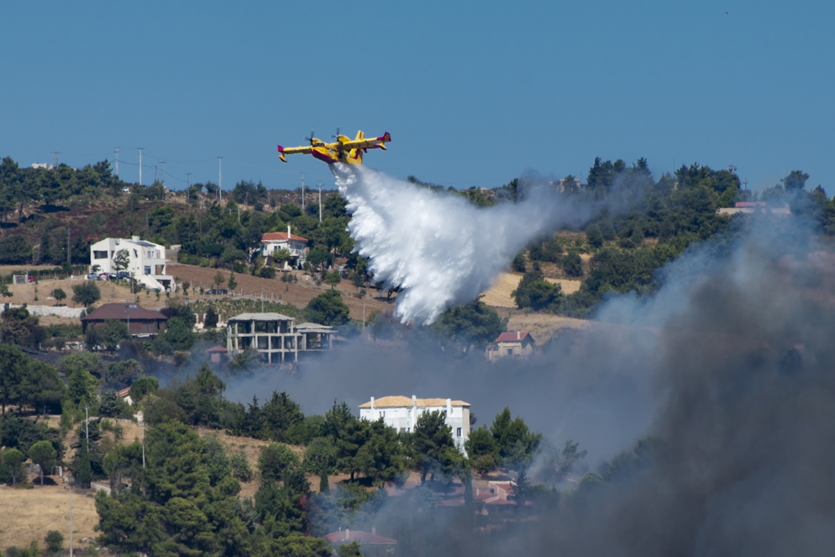 First beginnings of the Athens 2024 wildfires