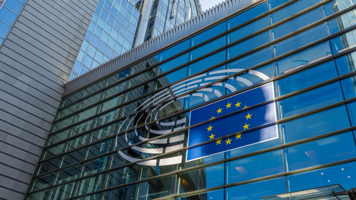 Brussels, Belgium - March 8, 2025: Facade of the European Parliament. The European Parliament is the parliamentary institution of the European Union directly elected by citizens