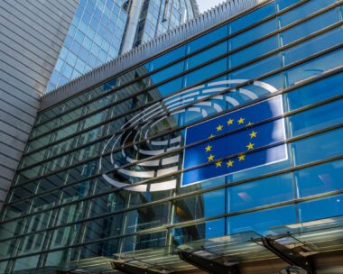 Brussels, Belgium - March 8, 2025: Facade of the European Parliament. The European Parliament is the parliamentary institution of the European Union directly elected by citizens