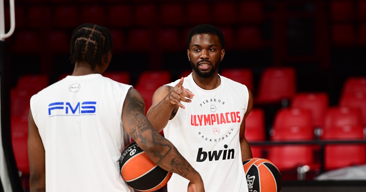 Keenan Evans joined Olympiakos’ team training sessions