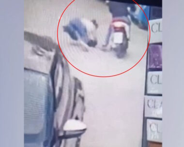 Η στιγμή που ο 41χρονος ρίχνει κάτω το θύμα του