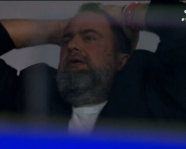 Η αντίδραση του Βαγγέλη Μαρινάκη στη φάση του Ελ Κααμπί στο 88′ του Άρσεναλ – Ολυμπιακός