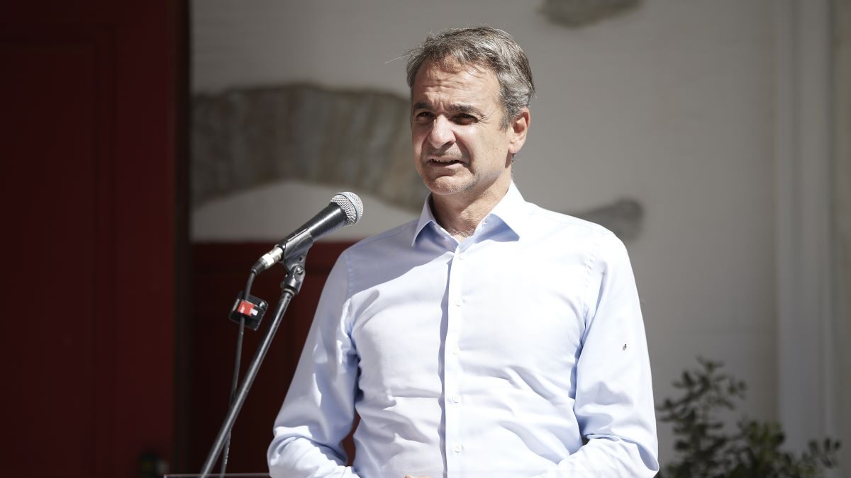 Ο Κυριάκος Μητσοτάκης στην Αμοργό