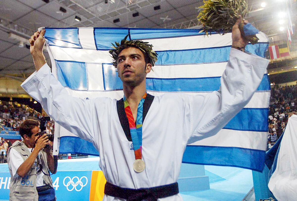 Ο Αλέξανδρος Νικολαΐδης με την ελληνική σημαία στους Ολυμπιακούς Αγώνες