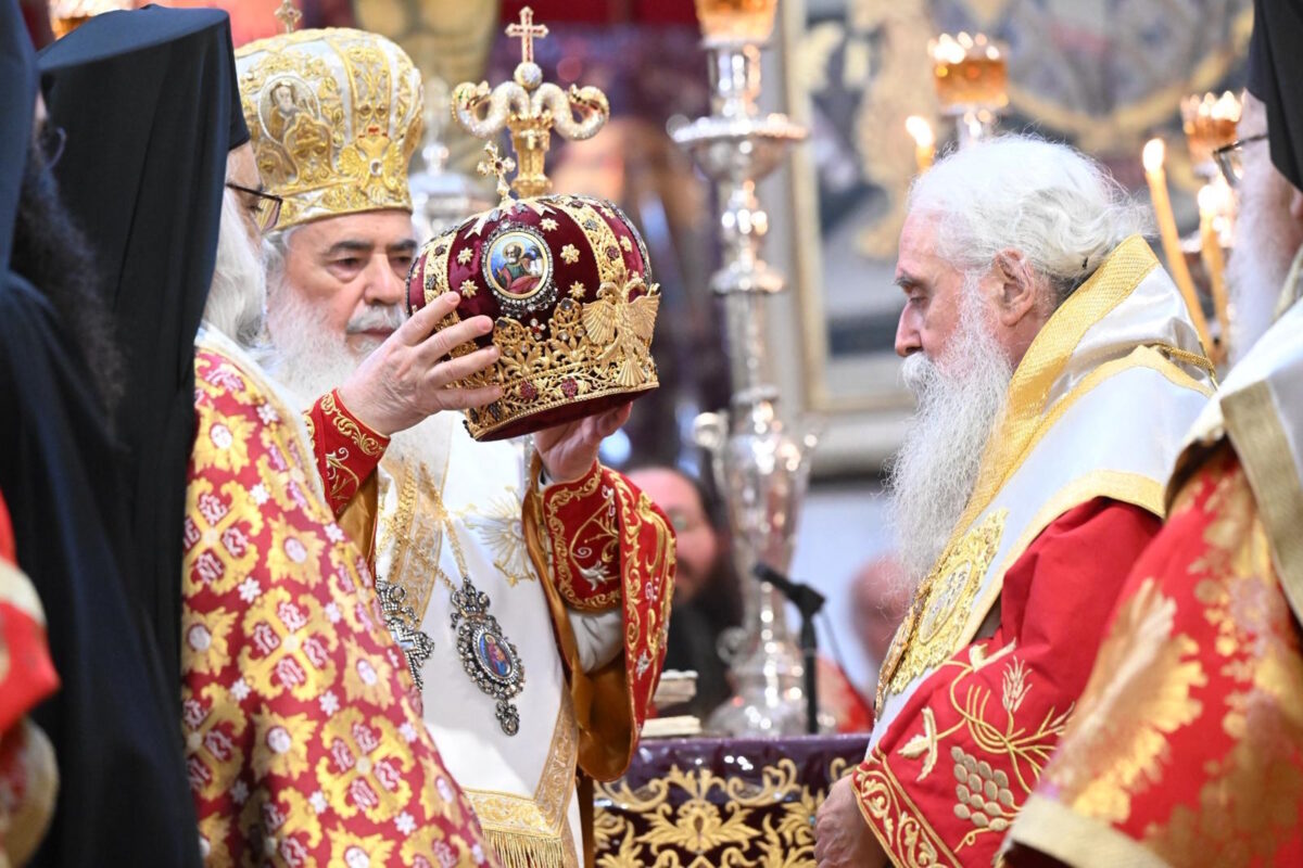 Στιγμιότυπο από την χειροτόνηση του νέου Αρχιεπισκόπου Σινά Συμεών