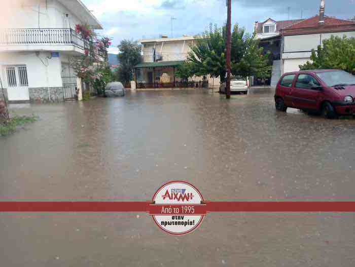 Σφοδρή νεροποντή στο Μεσολόγγι
