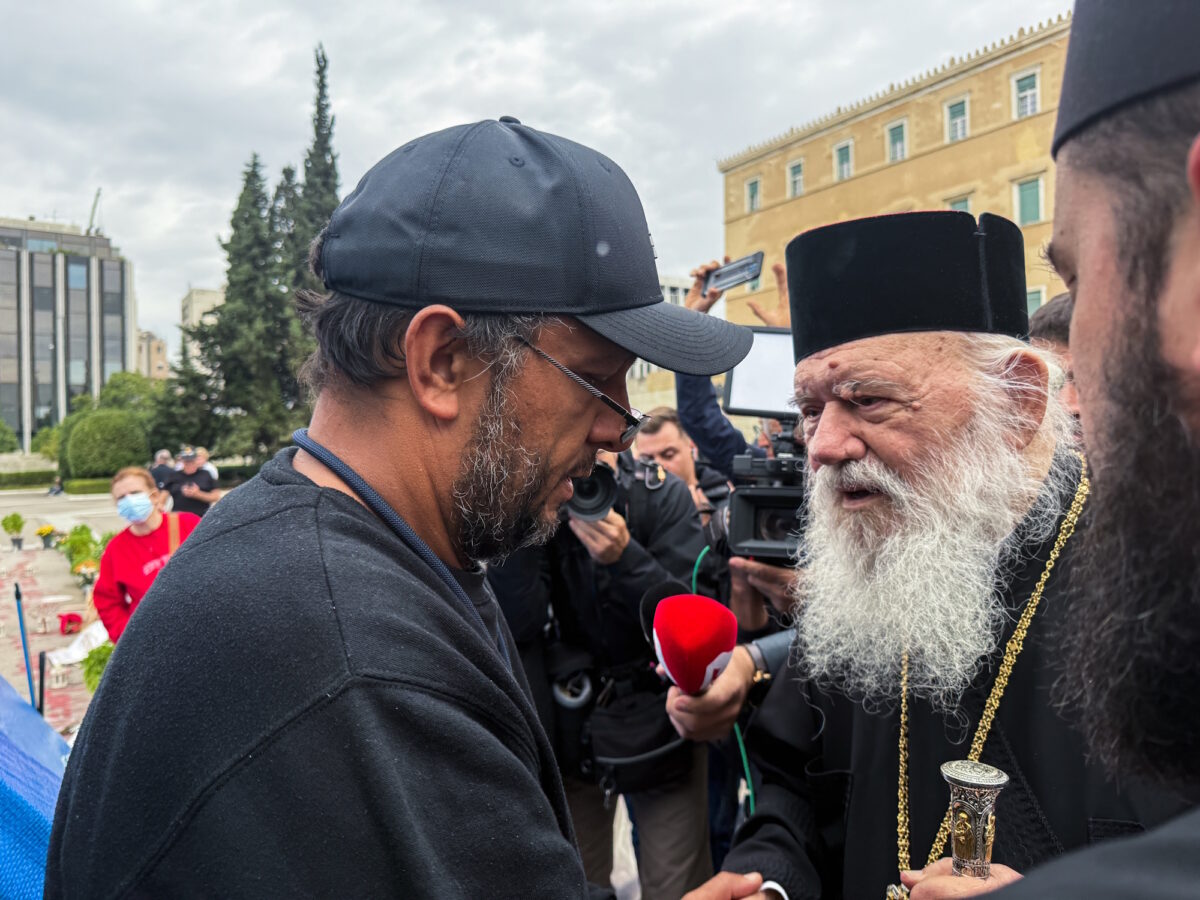 Ο Αρχιεπίσκοπος Ιερώνυμος στον Πάνο Ρούτσι