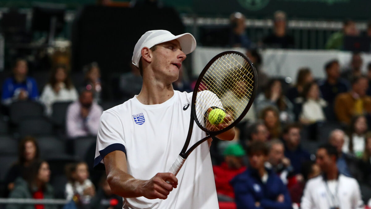 Ο Στέφανος Σακελλαρίδης σε αγώνα του στο Davis Cup (ΘΑΝΑΣΗΣ ΔΗΜΟΠΟΥΛΟΣ