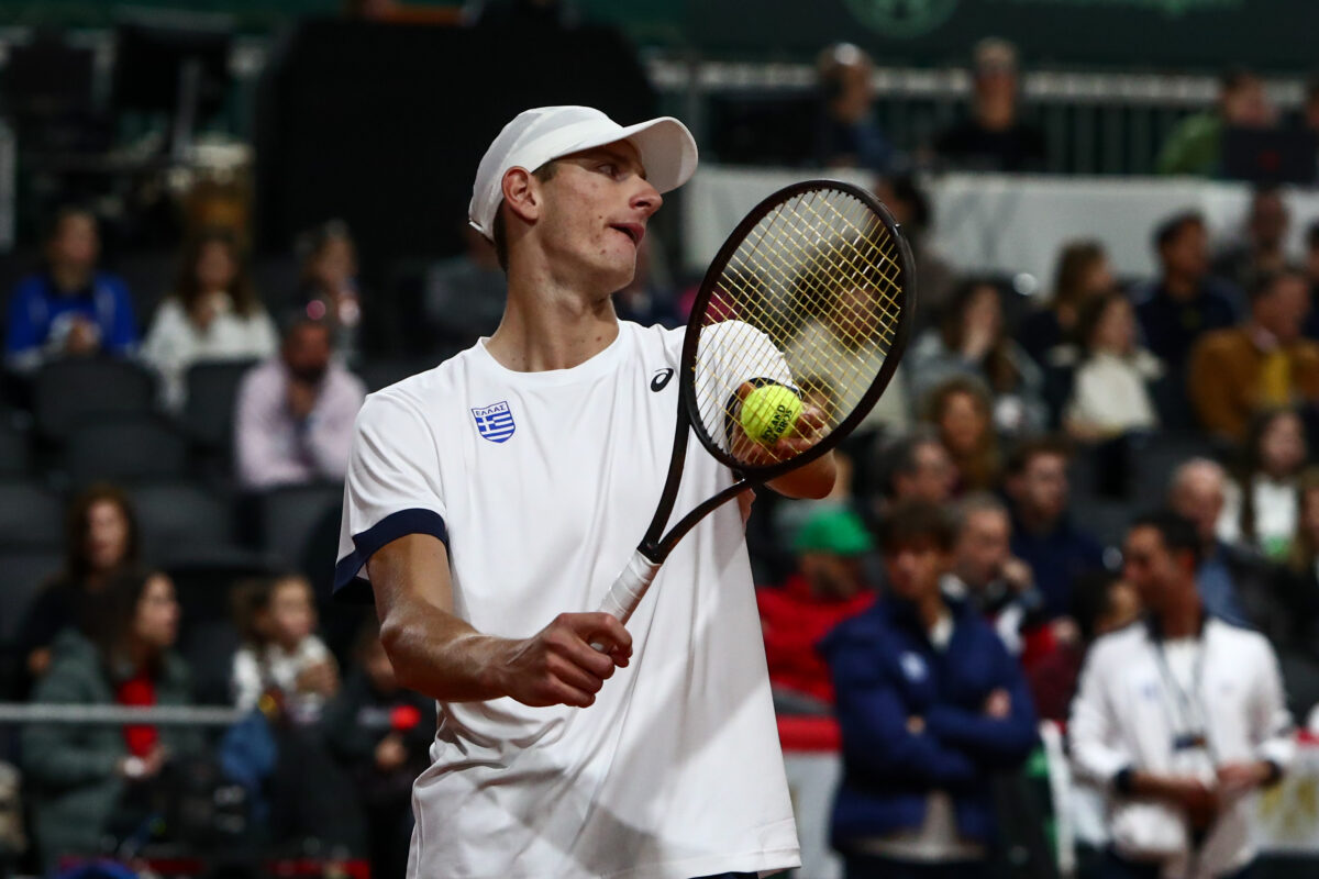 Ο Στέφανος Σακελλαρίδης σε αγώνα του στο Davis Cup (ΘΑΝΑΣΗΣ ΔΗΜΟΠΟΥΛΟΣ