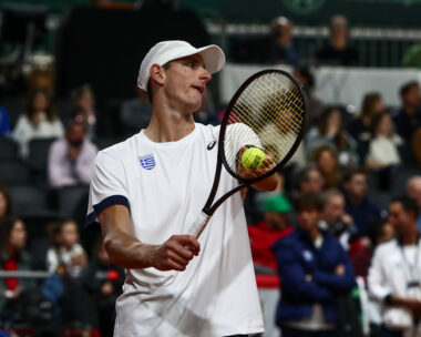 Ο Στέφανος Σακελλαρίδης σε αγώνα του στο Davis Cup (ΘΑΝΑΣΗΣ ΔΗΜΟΠΟΥΛΟΣ