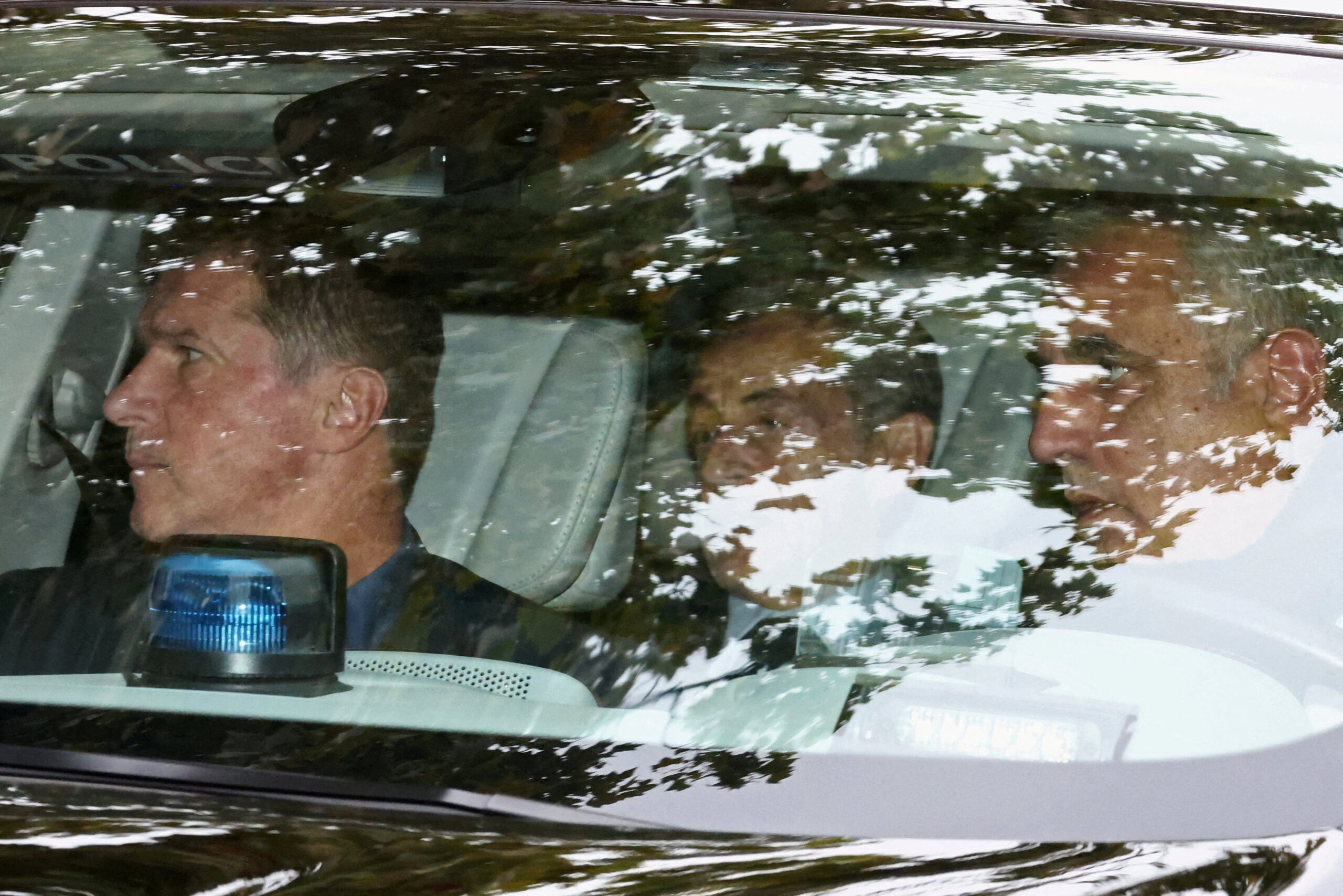 Nicolas Sarkozy on his way out of the National Financial Prosecutor's Office (PNF)